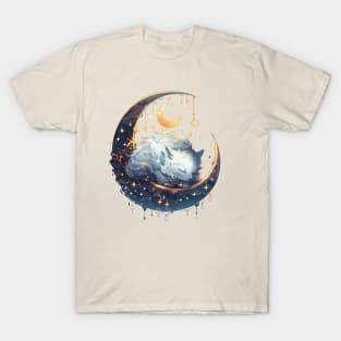 Sleeping Moon Cat T-Shirt